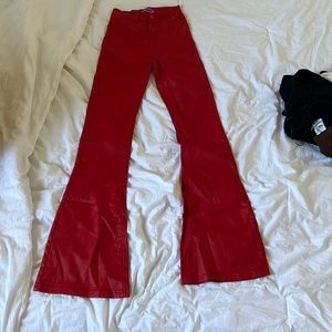 Edikted red leather pants